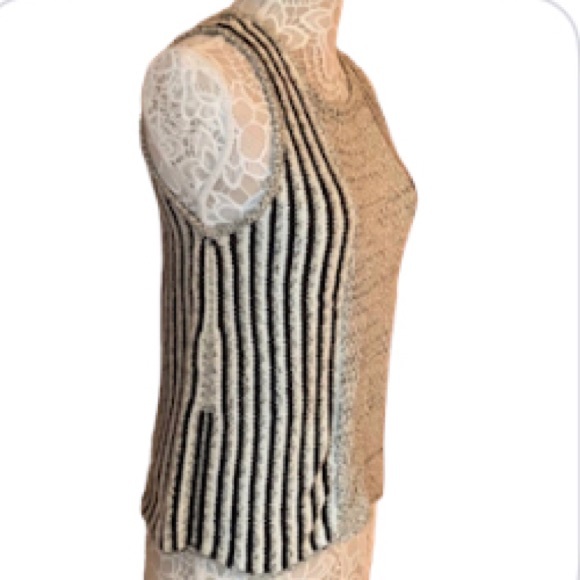 Anthropologie Sanctuary M Grey, Black, White Knit Sleeveless Sweater Tank - Picture 6 of 10